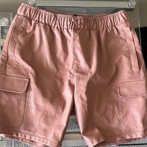 Faux leather shorts